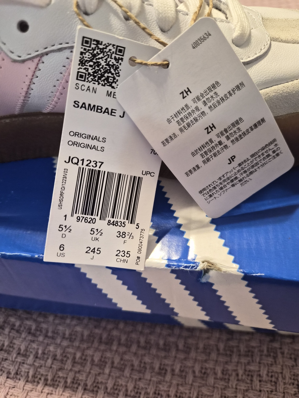 Adidas Samba Junior Sneakers in White & Pink